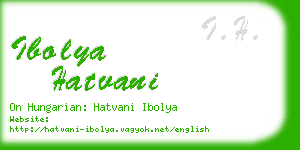 ibolya hatvani business card